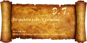 Draskovich Tivadar névjegykártya